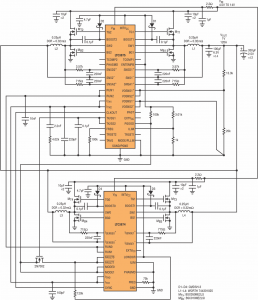 Figure 5: A single-output, 4-phase (1.0V/120A) converter featuring LTC3875 and LTC3874