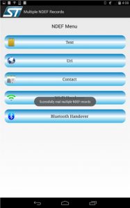 Figure 7. Android App for Multiple NDEF record