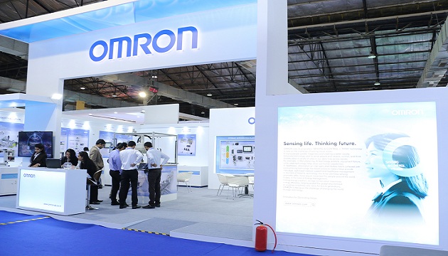 OMRON booth with the theme SENSING & CONTROL + THINK