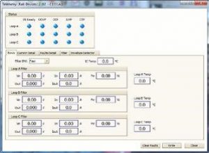 Software GUI telemetry dialogue box