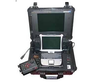 Figure 2: One VideoRay Control System feeds Vicor BCMs with rectified AC and connects their outputs in series to add up to a non-standard 72V tether voltage for short tethers. The supply and controller are housed in a small, portable pelican case so efficiency and density are important. 