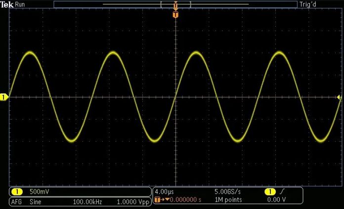 waveform on an oscilloscope