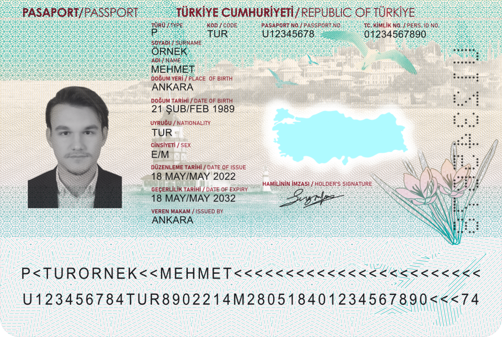 eDatapage Türkiye passport
